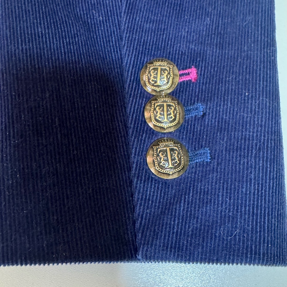 Talbots  Corduroy Navy Blue Women's Blazer - Picture 6 of 12